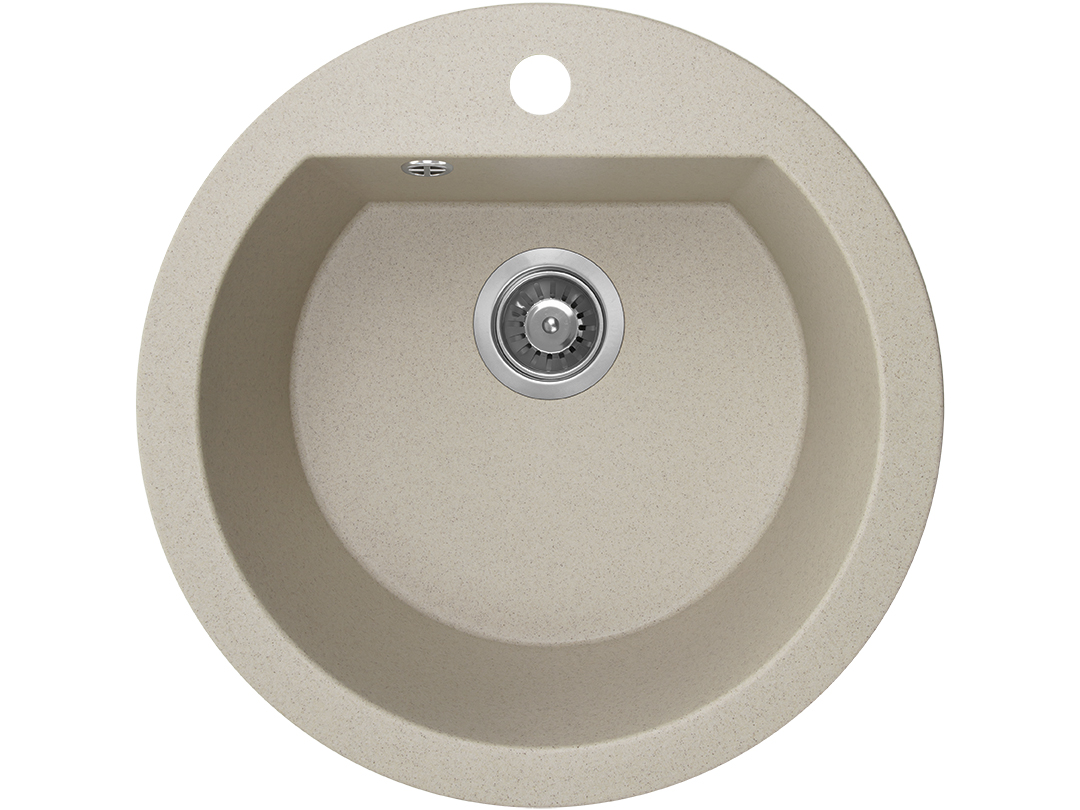 Darmowa Dostawa - Zlewozmywak granitowy 51x51 cm beżowy Laveo Dafne SBD480T