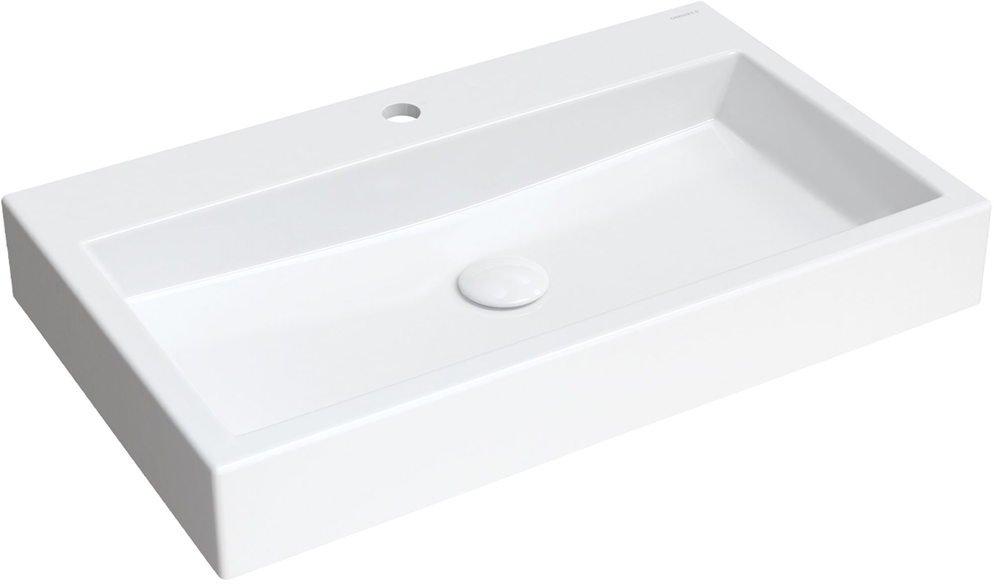 Darmowa Dostawa - Umywalka 70x42 cm prostokątna ścienna-nablatowa biała Omnires M+ Thasos700BP