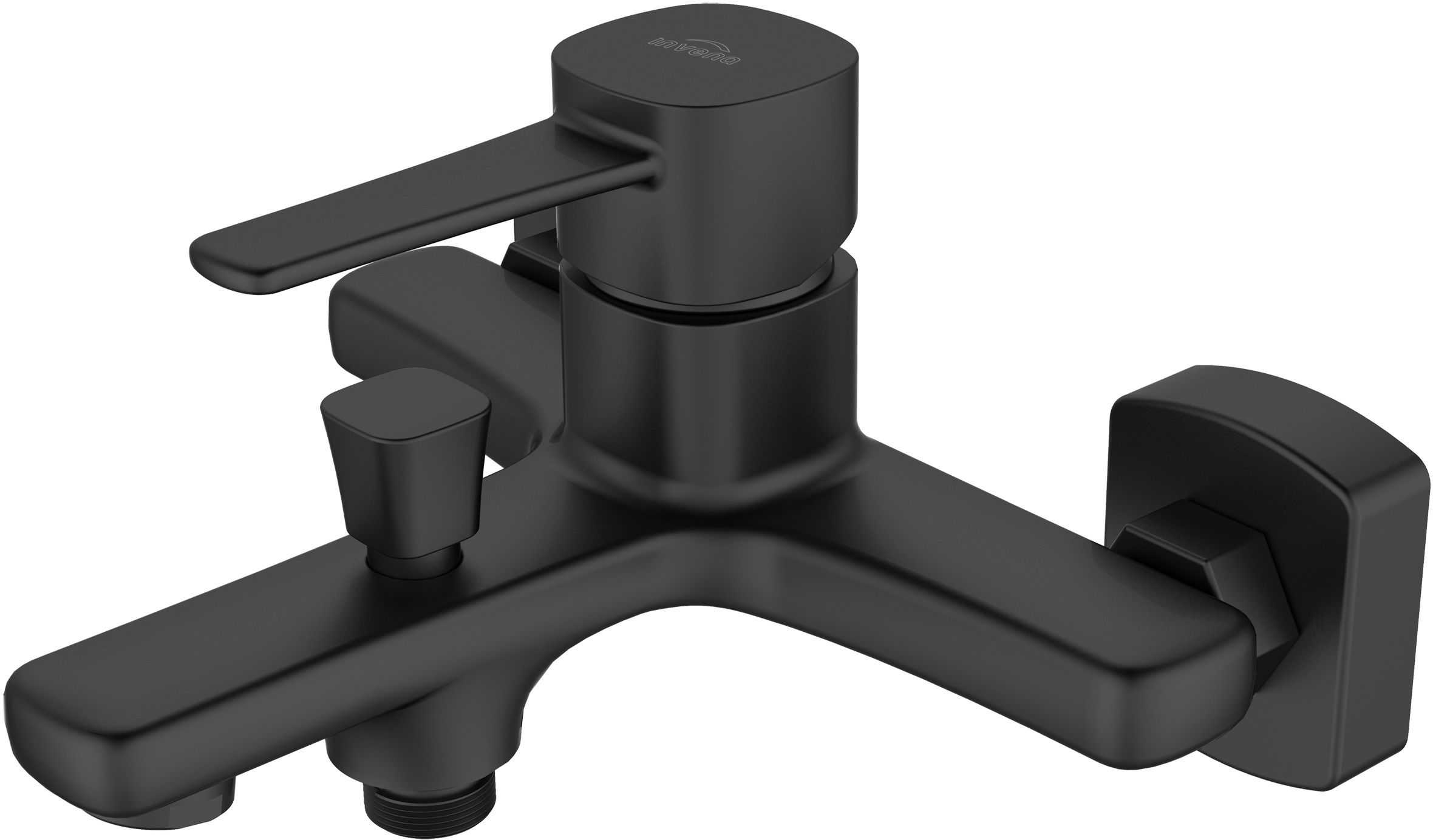 Darmowa Dostawa - Bateria wannowo-prysznicowa ścienna czarna Invena Glamour BW02004