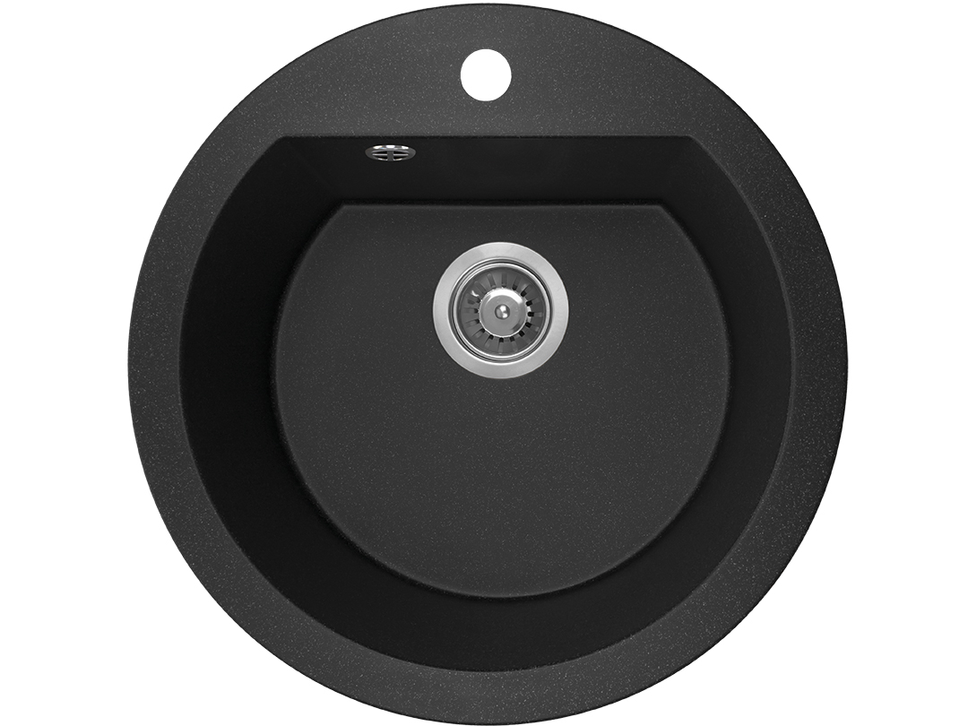 Darmowa Dostawa - Zlewozmywak granitowy 51x51 cm czarny Laveo Dafne SBD780T