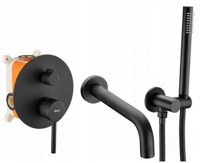 Darmowa Dostawa - Zestaw prysznicowy podtynkowy czarny Rea Lungo REAP6300