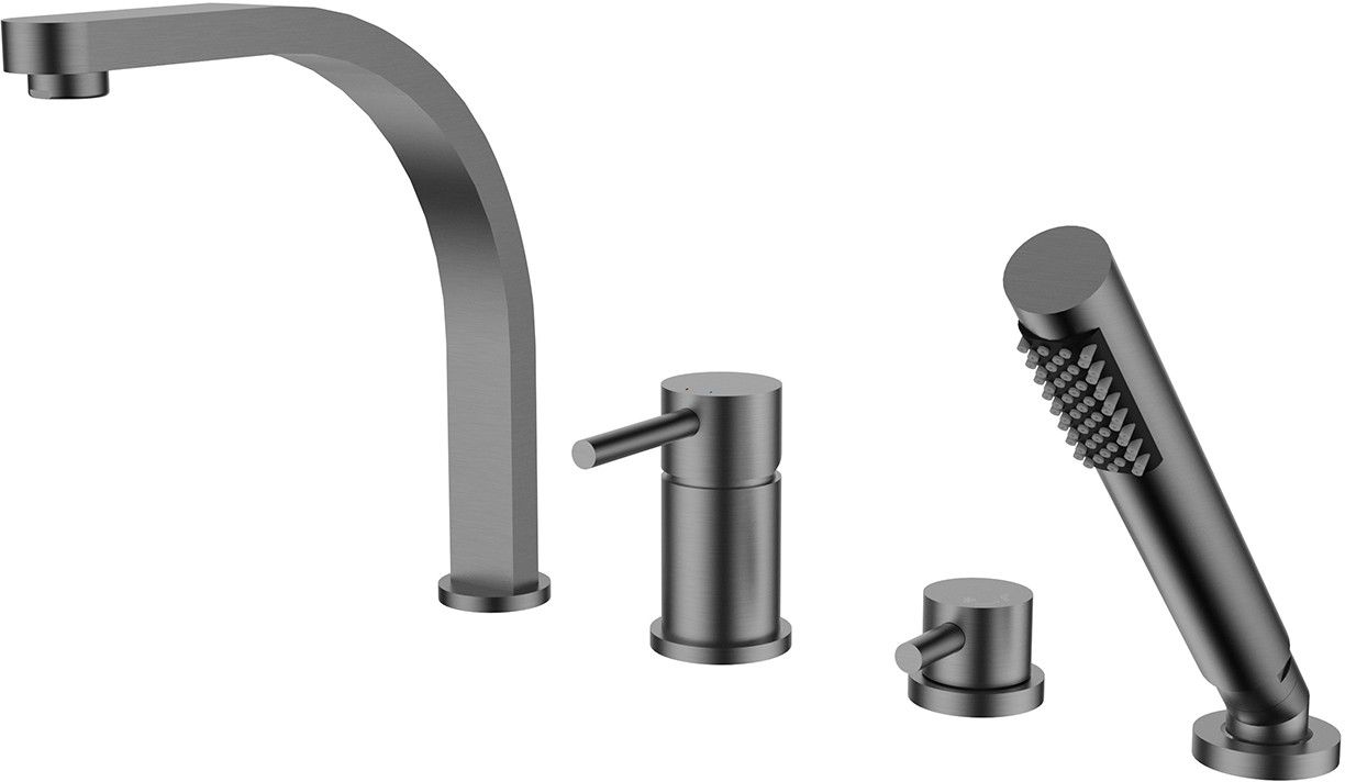 Darmowa Dostawa - Bateria wannowo-prysznicowa nawannowa grafitowa Besco Decco BWD4GR