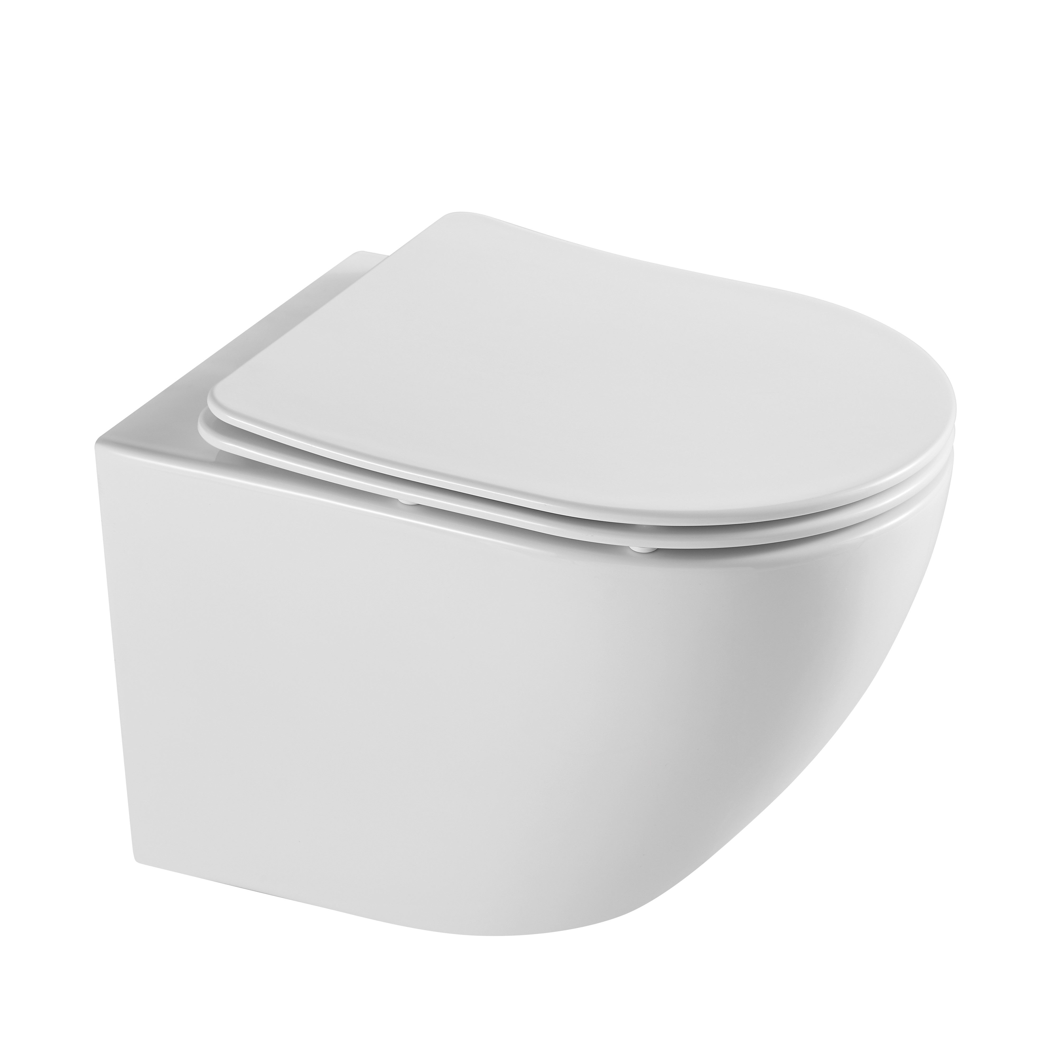 Darmowa Dostawa - Miska WC z deską wolnoopadającą wisząca bez kołnierza spłukiwanie wirowe biały połysk Aquavea Polus POLUSB