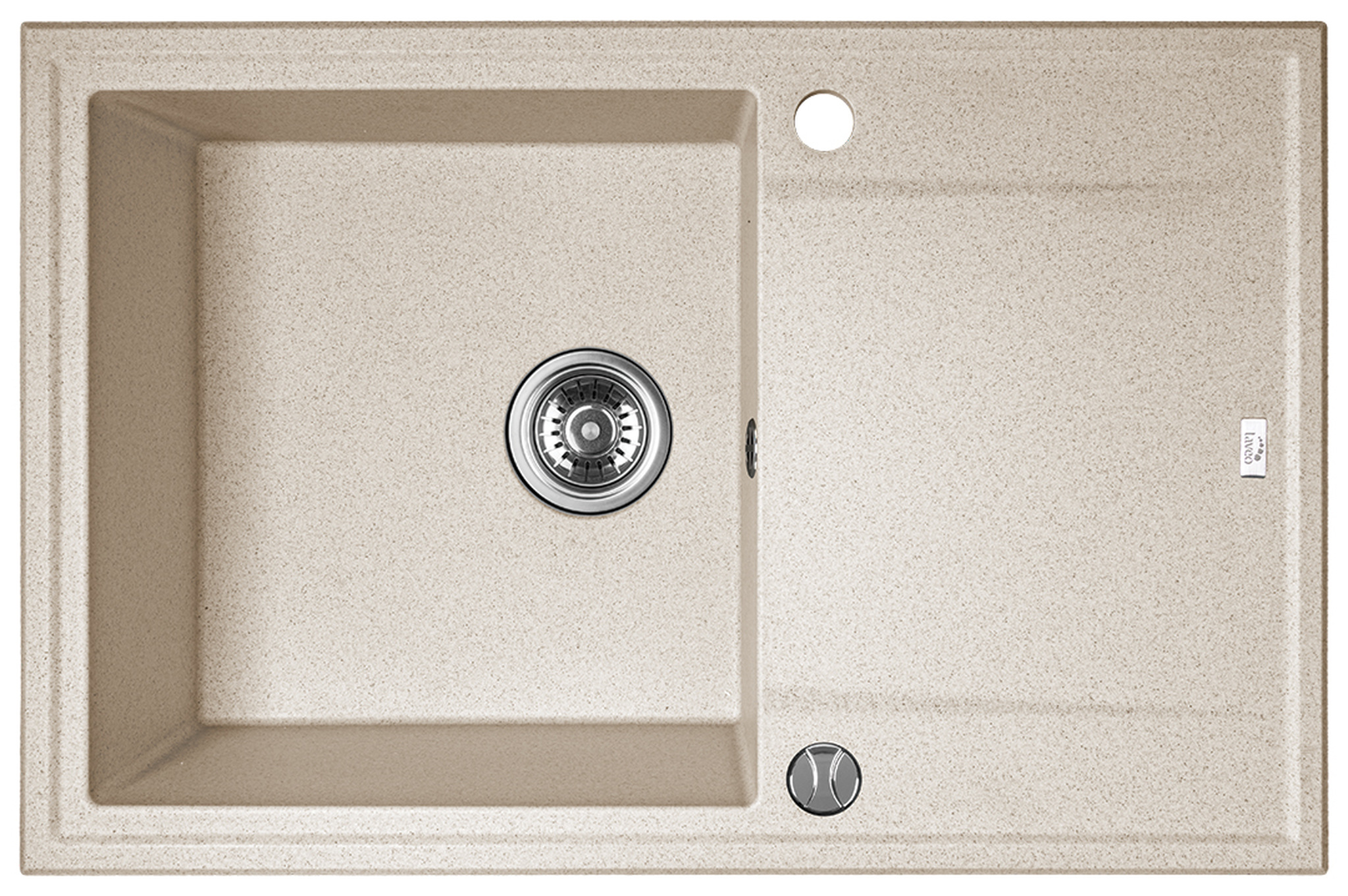 Darmowa Dostawa - Zlewozmywak granitowy 78x50 cm beżowy Laveo Megalo SBE411T