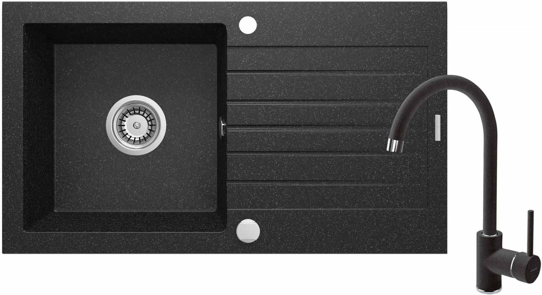 Darmowa Dostawa - Zlewozmywak z baterią grafitowy/grafitowy Deante Zorba ZQZV2113