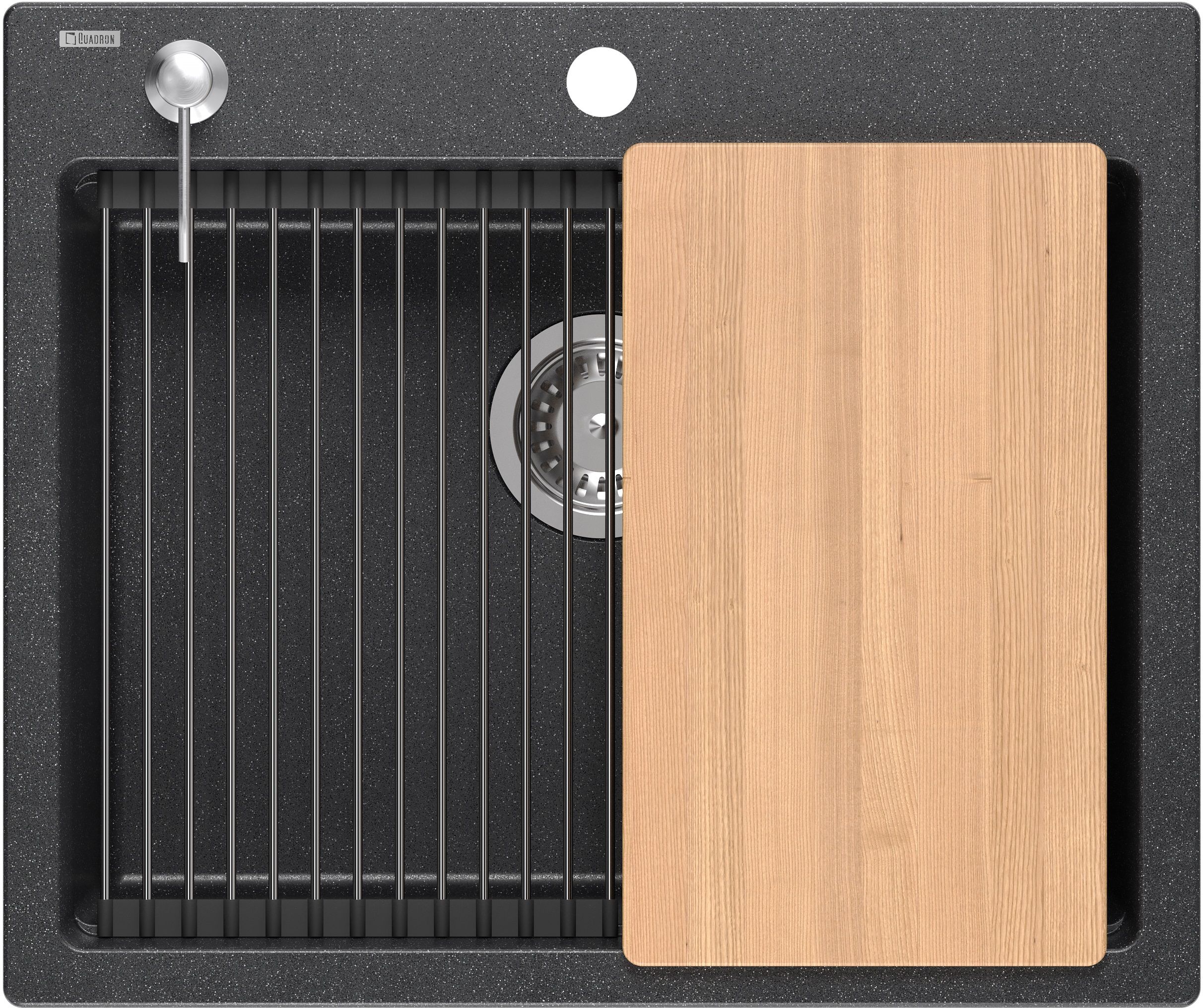 Darmowa Dostawa - Zlewozmywak GraniteQ 59.5x50 cm czarny Quadron Kurt 110 HCQK5052CZK