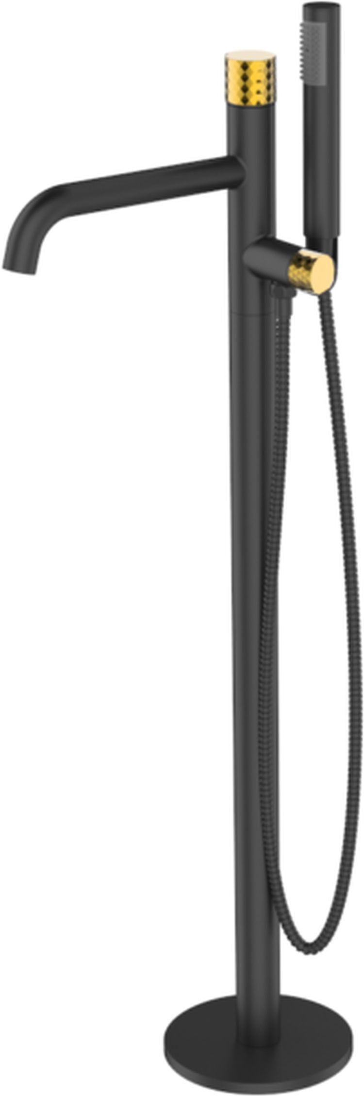 Darmowa Dostawa - Bateria wannowo-prysznicowa wolnostojąca czarna Sea-Horse Ove Black+Gold BJV3032BR34