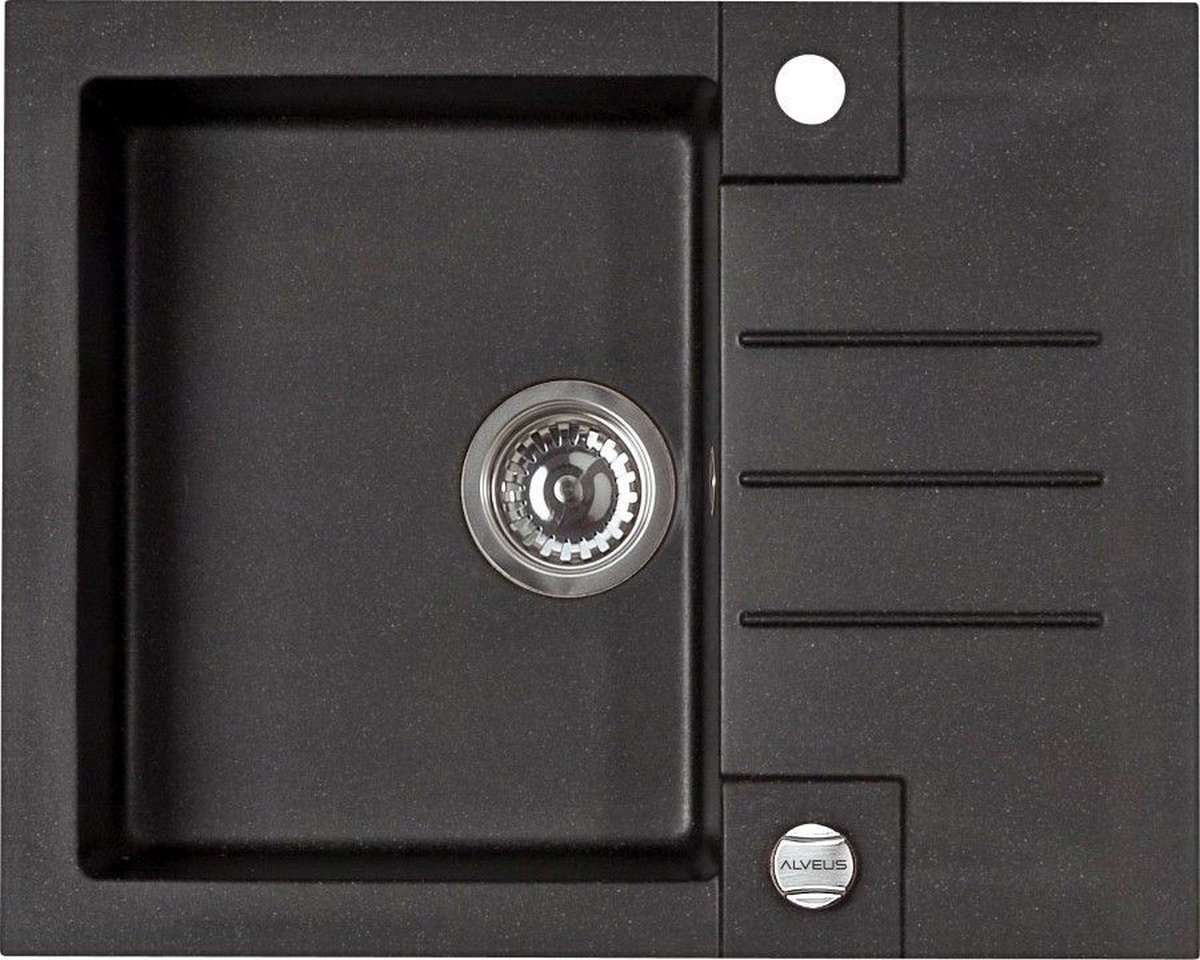 Darmowa Dostawa - Zlewozmywak granitowy 59.5x47.5 cm czarny Alveus Rock'n'Roll 1213091