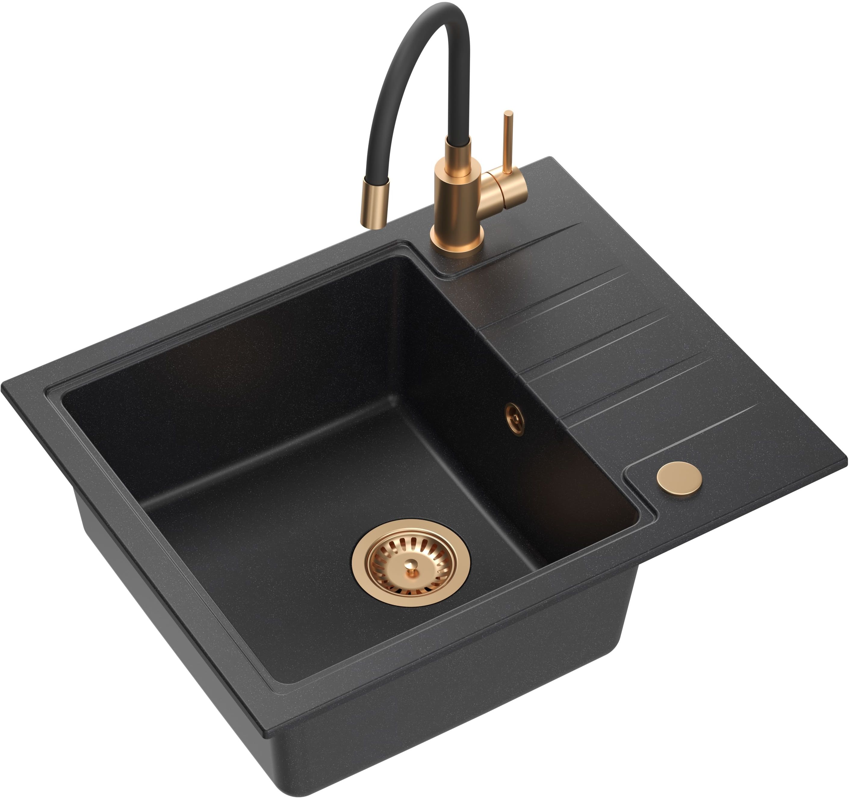 Darmowa Dostawa - Zlewozmywak z baterią czarny/czarny Quadron Peter HCQP6250CZK3323503PVDC1