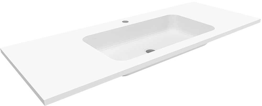 Darmowa Dostawa - Umywalka 120x45 cm prostokątna wpuszczana-z blatem biała Cristalstone Linea Simpla U1200MCOTCR