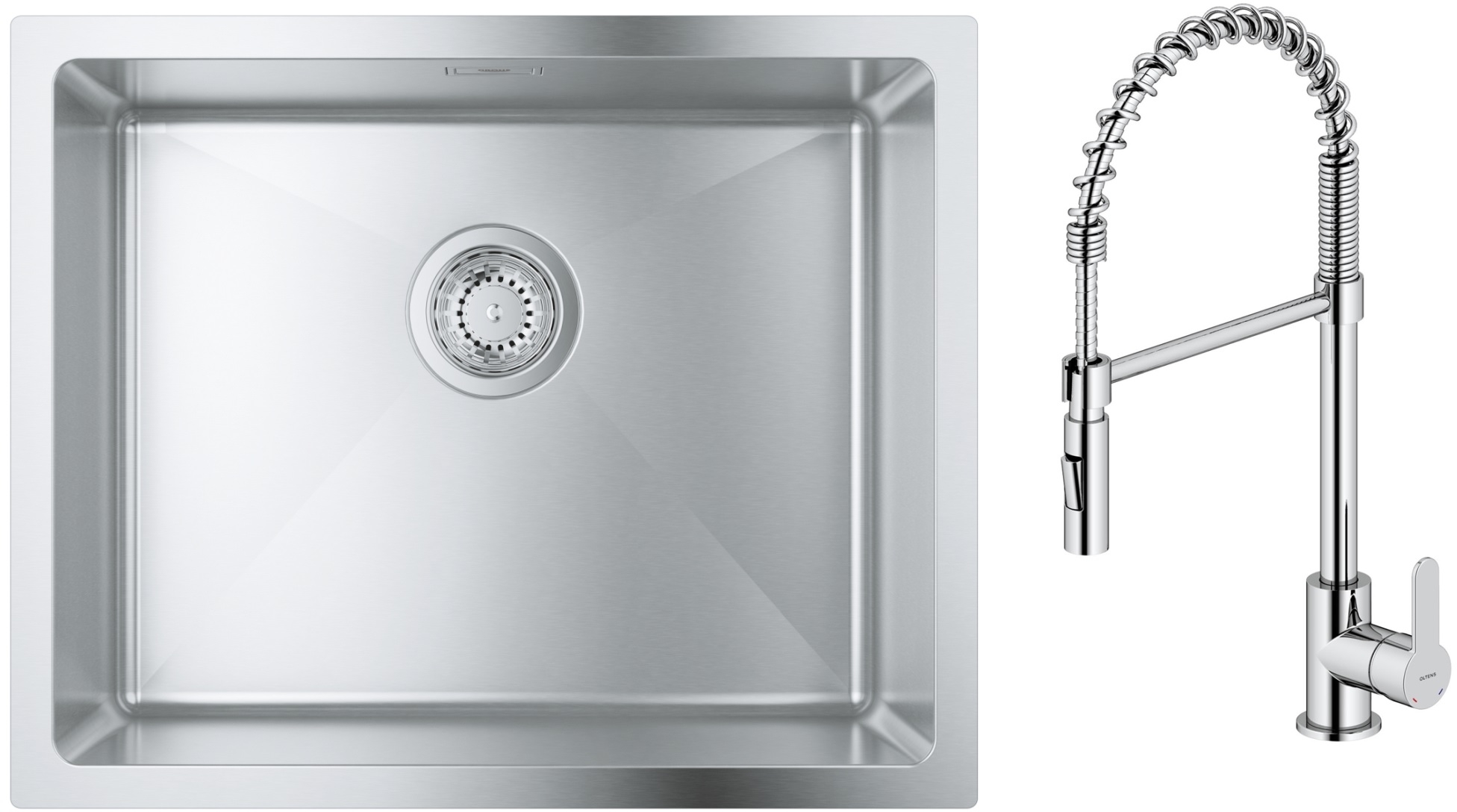 Darmowa Dostawa - Zlewozmywak z baterią stal / chrom Grohe K700 abset4693