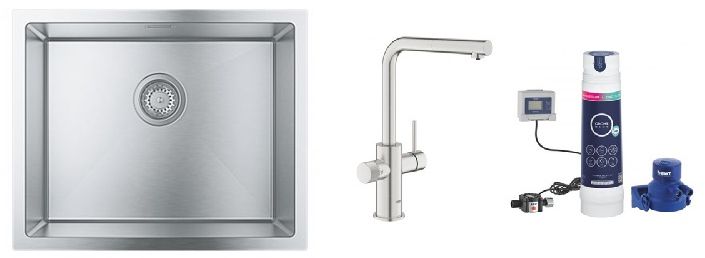 Darmowa Dostawa - Zlewozmywak z baterią stal/stal Grohe K700 abset9748