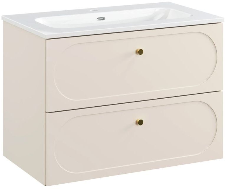 Darmowa Dostawa - Umywalka z szafką 81 cm beżową Comad Donna Sand SETDS80CMUMFLY