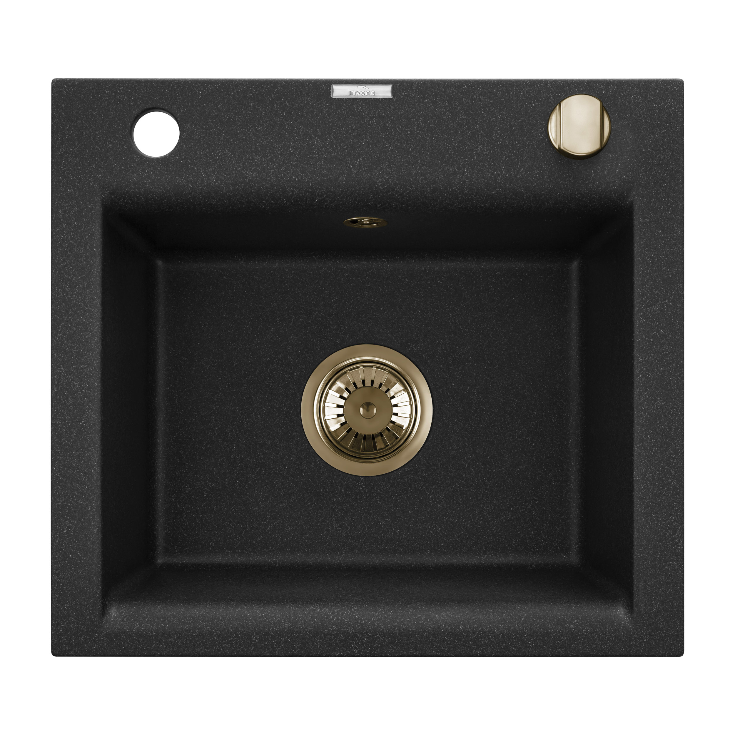 Darmowa Dostawa - Zlewozmywak granitowy 48x44 cm czarny Invena Tesalia AZ01Z41