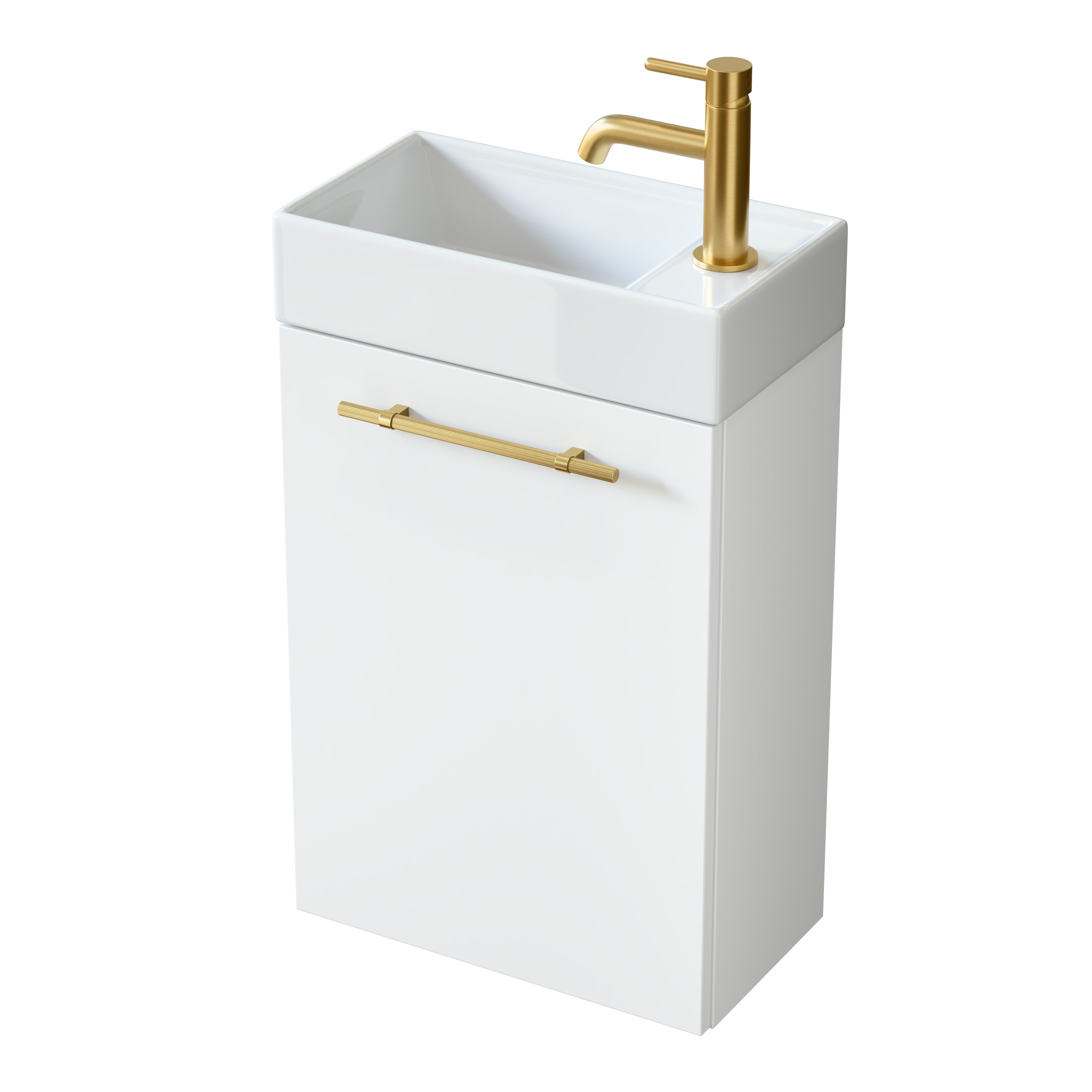 Darmowa Dostawa - Umywalka z szafką i uchwytami 40.5 cm białą Uptrend Nava 004SU4002TR41355