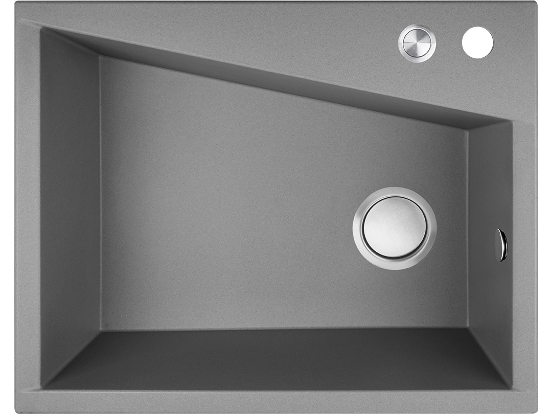 Darmowa Dostawa - Zlewozmywak granitowy 60x48 cm szary/grafitowy/onyx Laveo Grenada SBG510T