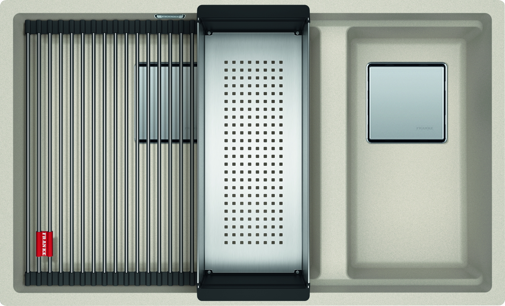 Darmowa Dostawa - Zlewozmywak granitowy 76x46 cm beżowy-brązowy Franke Kanon 1250528634