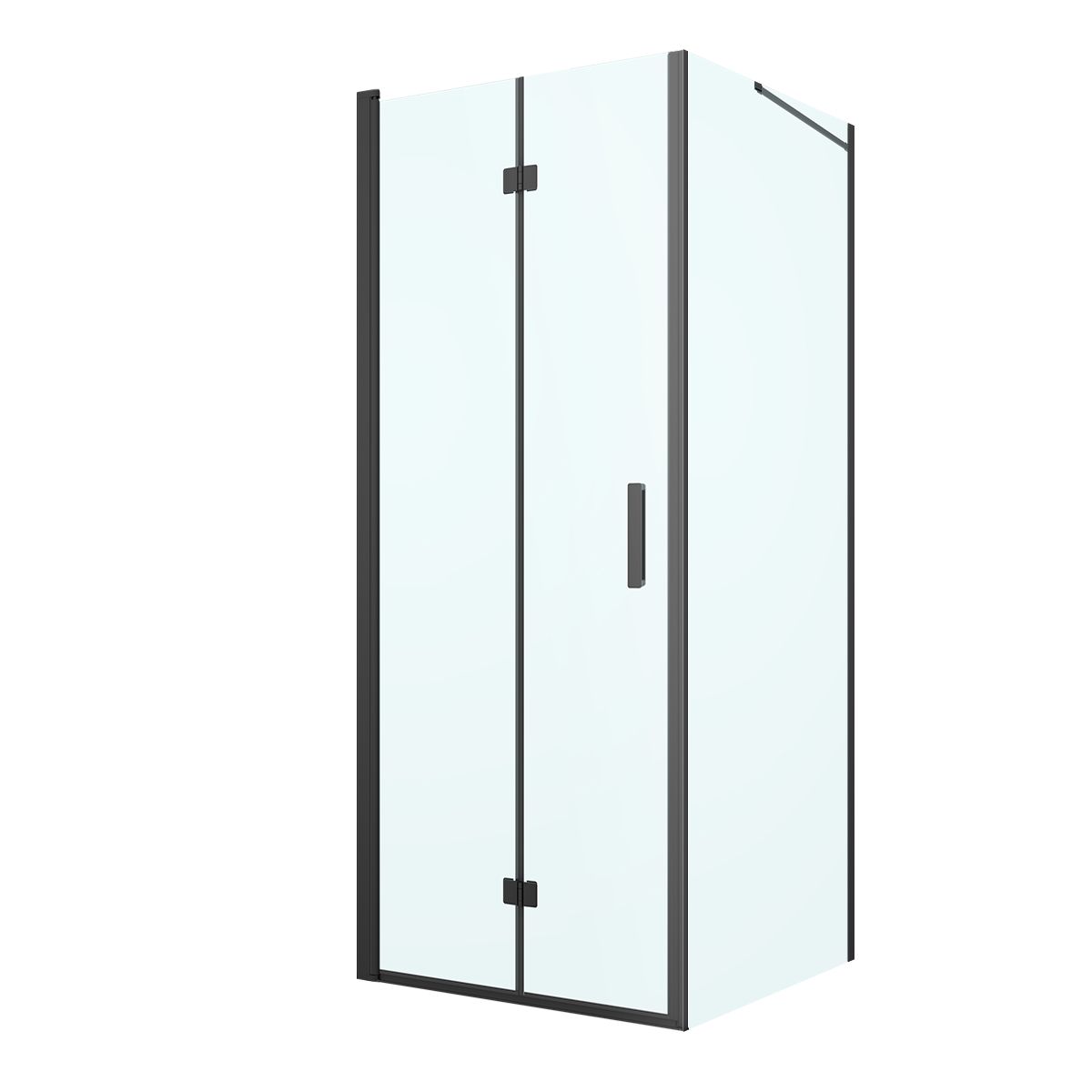 Darmowa Dostawa - Kabina prysznicowa 90x80 cm prostokątna czarny mat/szkło przezroczyste Oltens Hallan 20200300