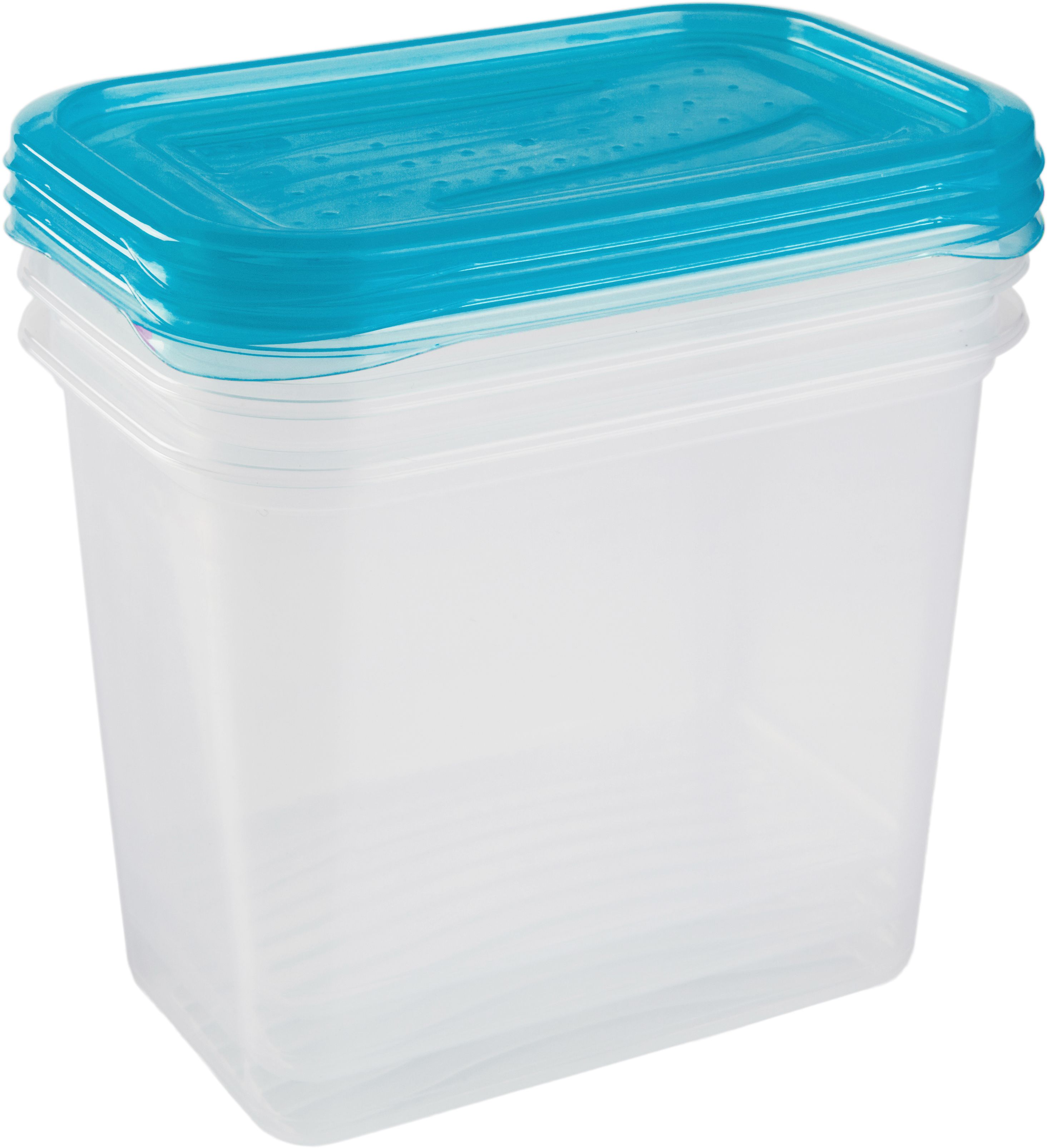 Darmowa Dostawa - Zestaw pojemników do przechowywania 15.5x10.5x11.5 cm przezroczysty-niebieski Keeeper Fredo Fresh 3067463200000