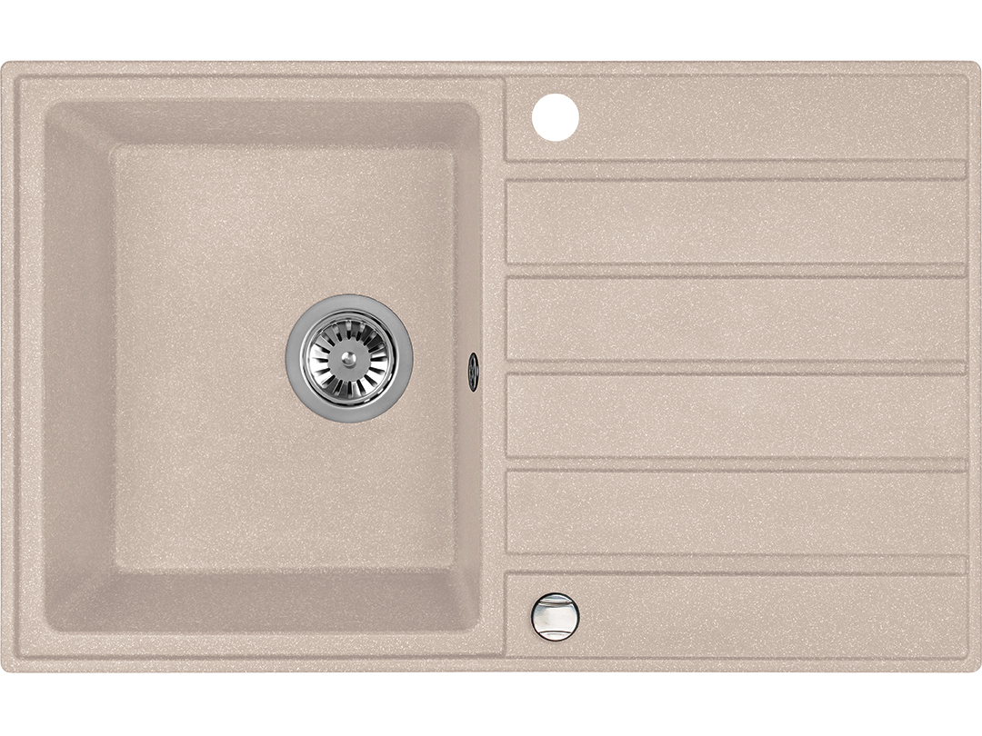 Darmowa Dostawa - Zlewozmywak granitowy 79x49 cm beżowy Laveo Margarita SBM411T