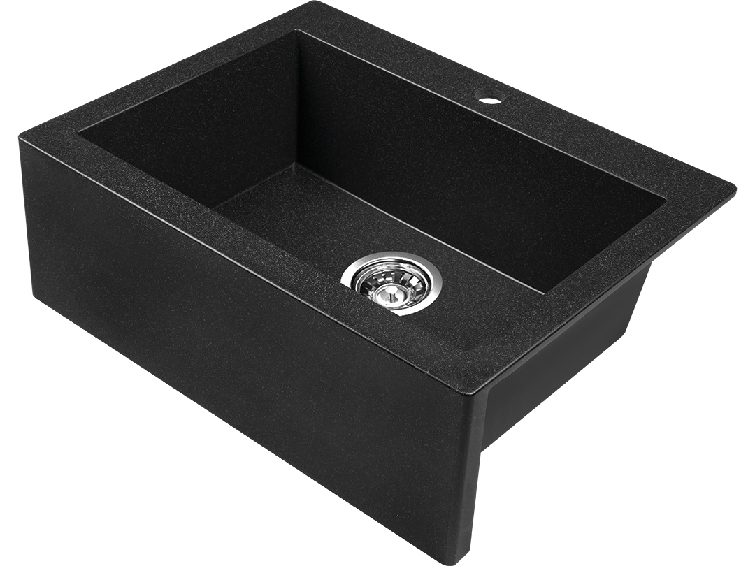 Darmowa Dostawa - Zlewozmywak granitowy 63.5x49 cm czarny Laveo Komodo SBK710T