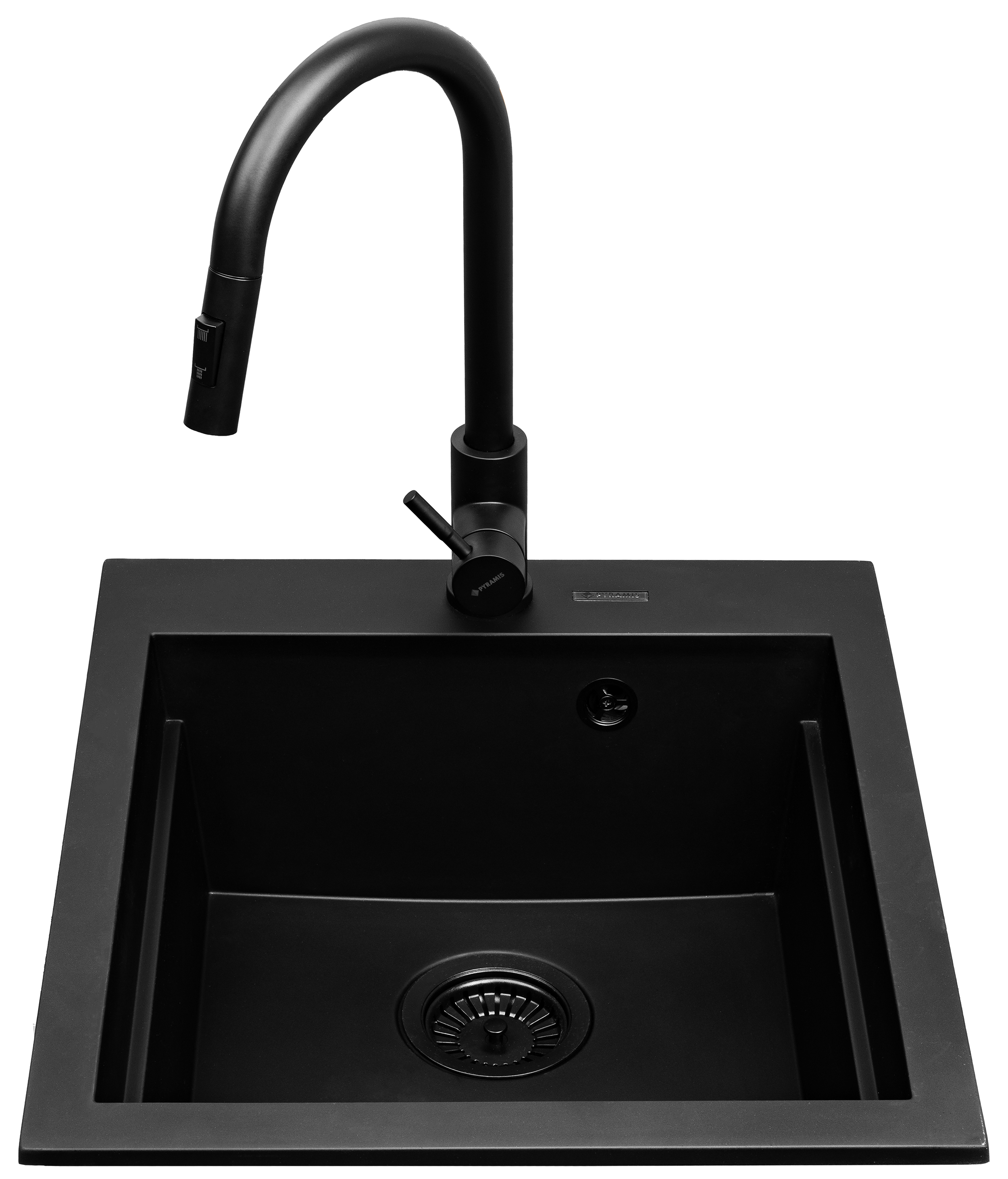 Darmowa Dostawa - Zlewozmywak z baterią czarny/czarny Pyramis Siros 079822801BE