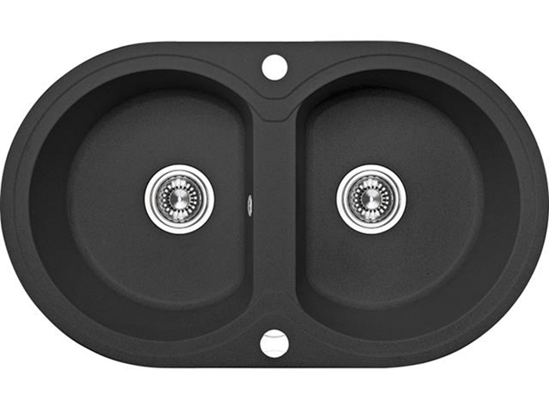 Darmowa Dostawa - Zlewozmywak granitowy 78x47 cm czarny Laveo Dafne SBD720T