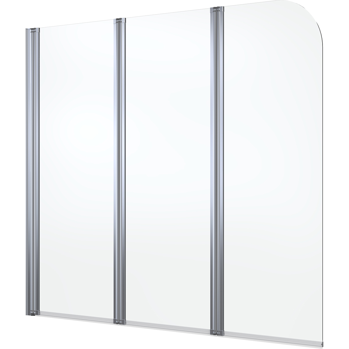 Darmowa Dostawa - Parawan nawannowy 120 cm 3-częściowy chrom połysk/szkło przezroczyste Oltens Blanda 23301100