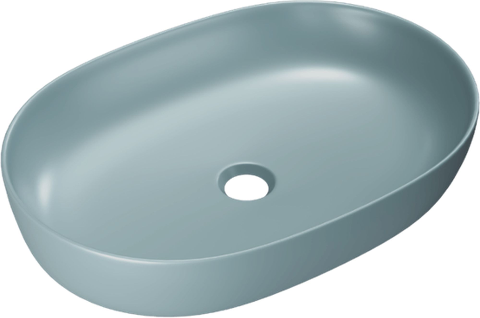 Darmowa Dostawa - Umywalka 61.5x41.5 cm owalna nablatowa niebieska Excellent Jima CEAC2001615MBM