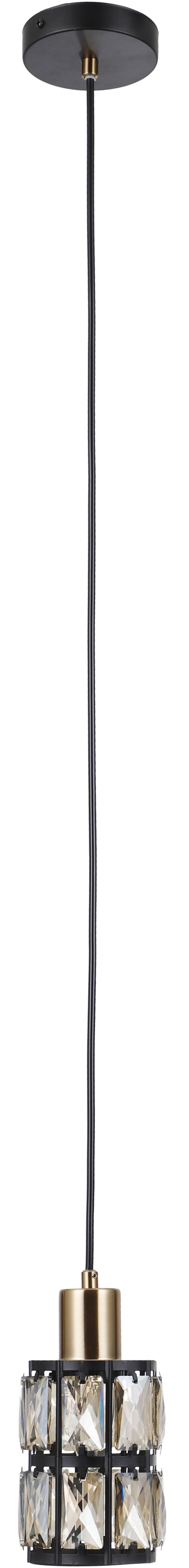 Darmowa Dostawa - Lampa wisząca 1x40 W czarna-mosiądz-kryształ Italux Menfi PND442361BKGD