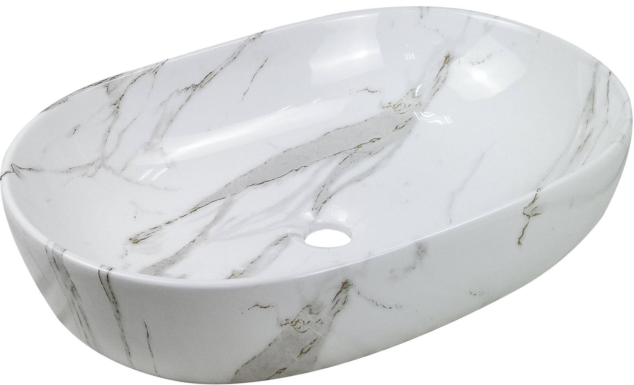 Darmowa Dostawa - Umywalka 60x42 cm owalna nablatowa szary/kamień Invena Korfu CE34701