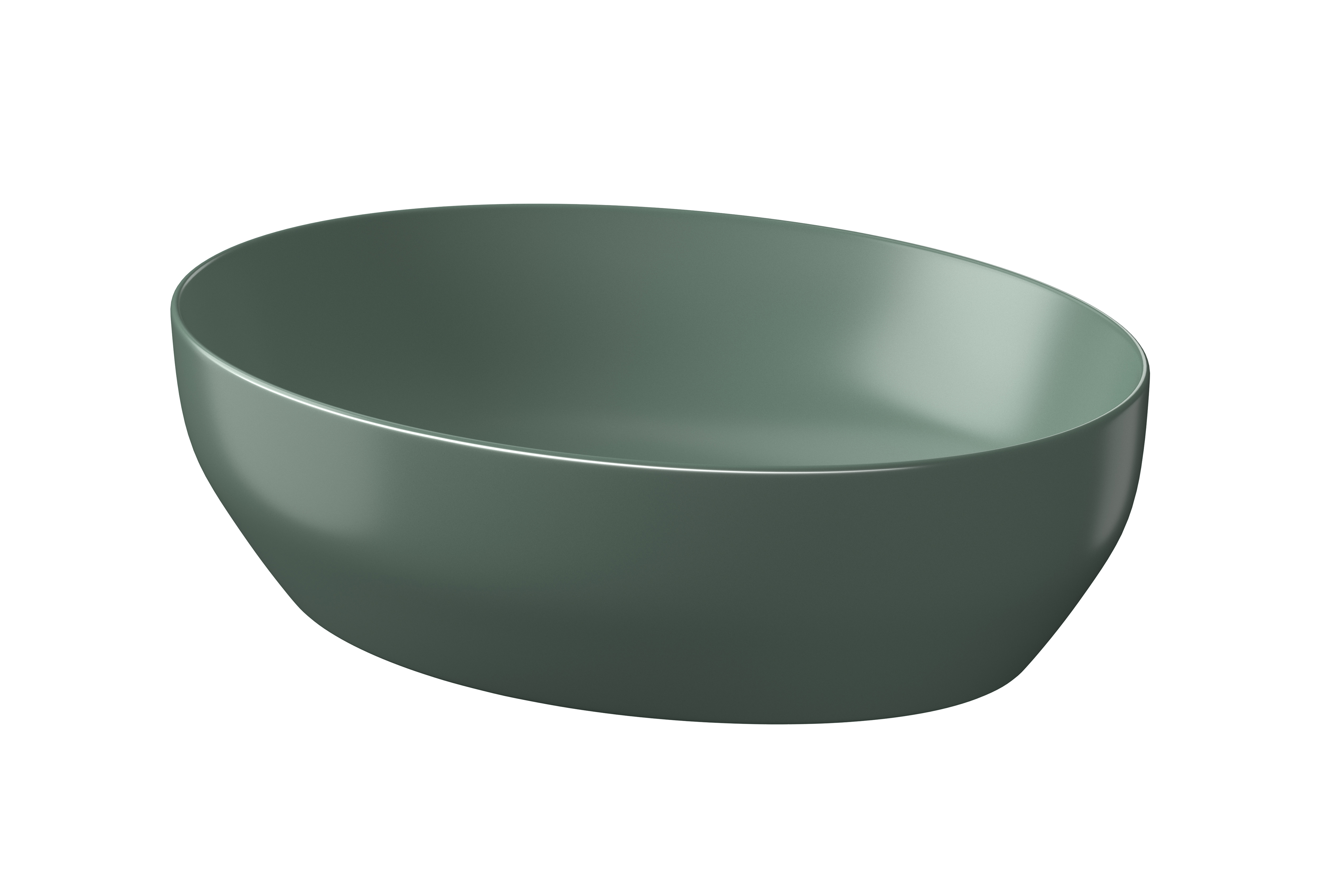 Darmowa Dostawa - Umywalka 50.5x38.5 cm owalna nablatowa zielona Cersanit Larga K677054