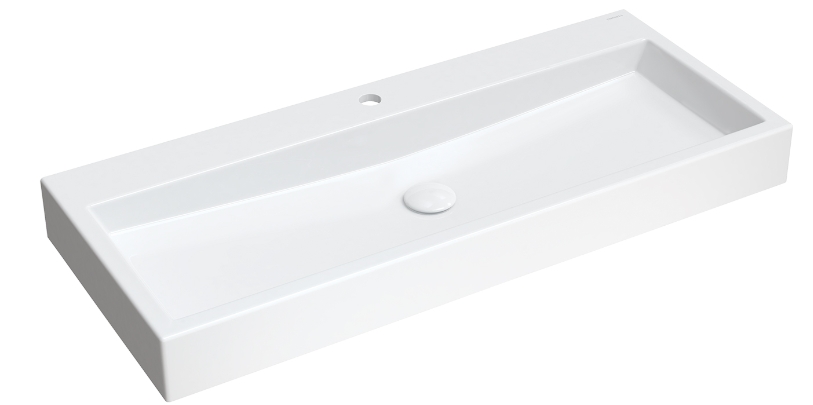 Darmowa Dostawa - Umywalka 100x42 cm prostokątna ścienna-nablatowa biała Omnires M+ Thasos1000BP