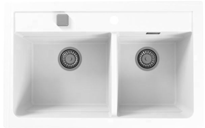 Darmowa Dostawa - Zlewozmywak granitowy 79x50 cm biały Alveus Atrox 1131997