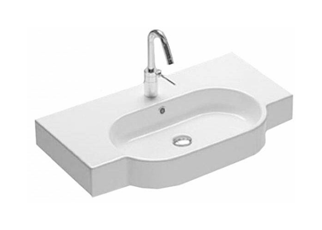 Darmowa Dostawa - Umywalka 81x45 cm prostokątna nablatowa-z blatem biała Hatria Area Y0UP01