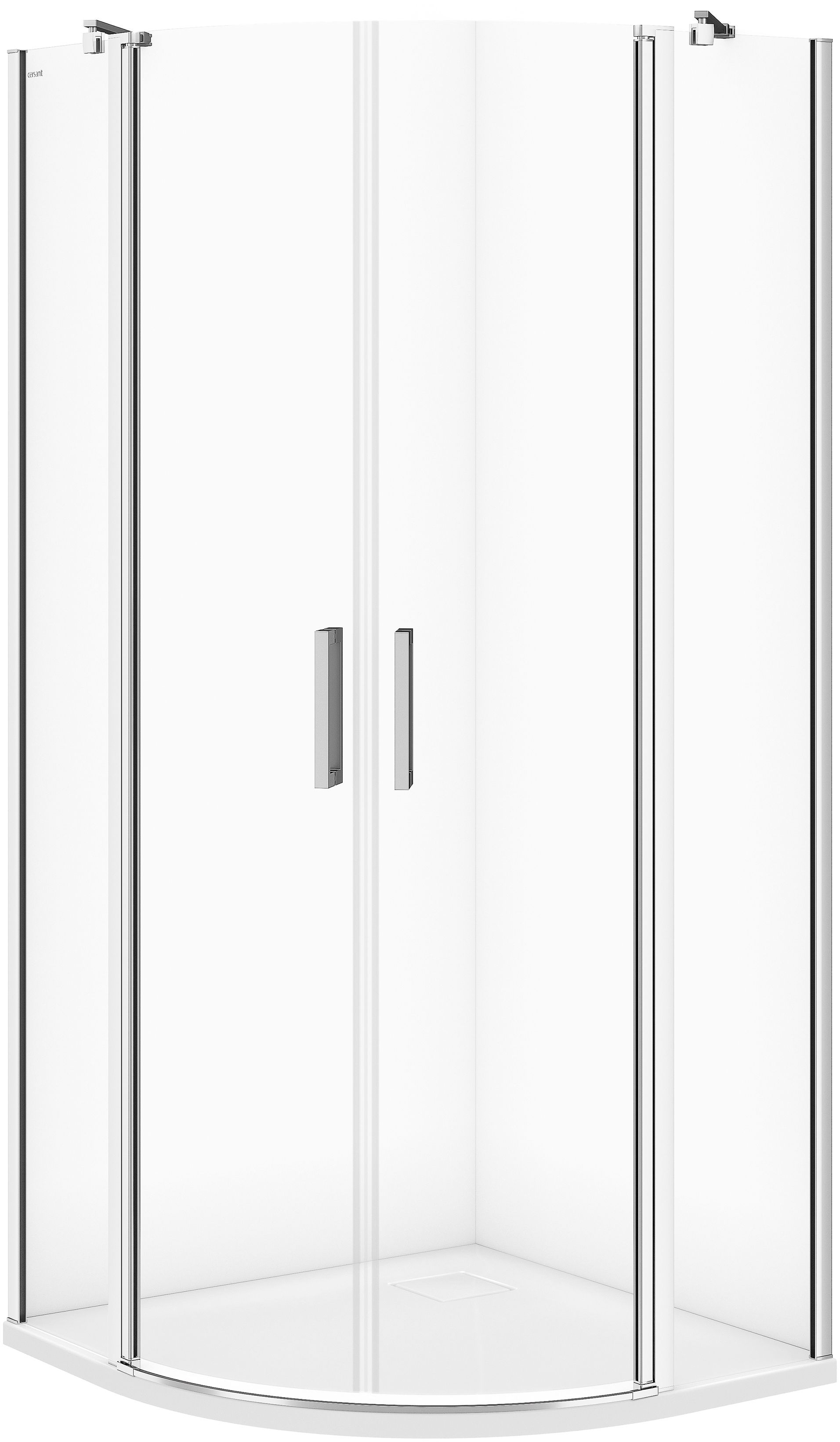 Darmowa Dostawa - Kabina prysznicowa 90x90 cm półokrągła chrom połysk/szkło przezroczyste Cersanit Moduo S162010