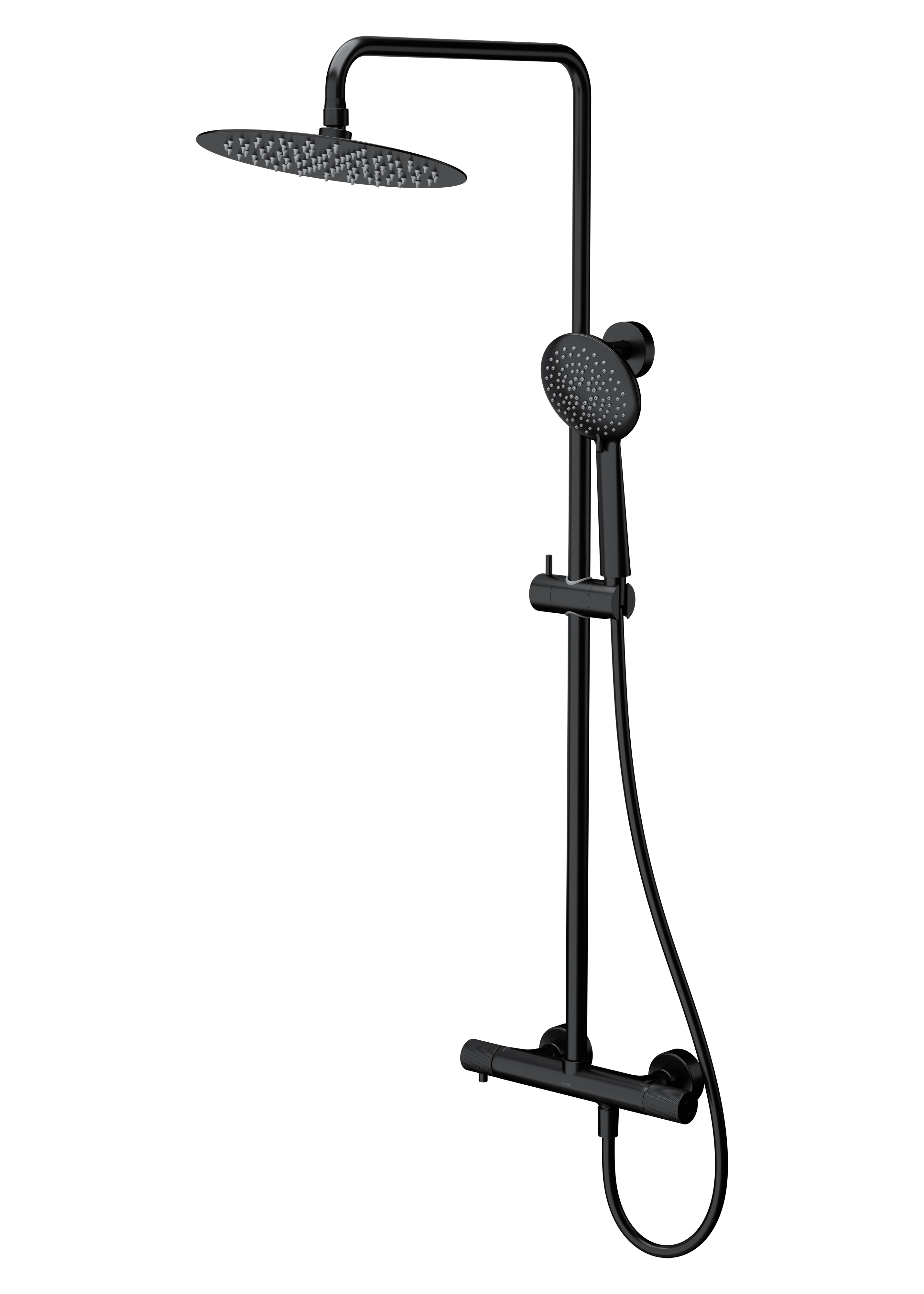 Darmowa Dostawa - Zestaw prysznicowy ścienny termostatyczny z deszczownicą czarny Cersanit Zen S951783