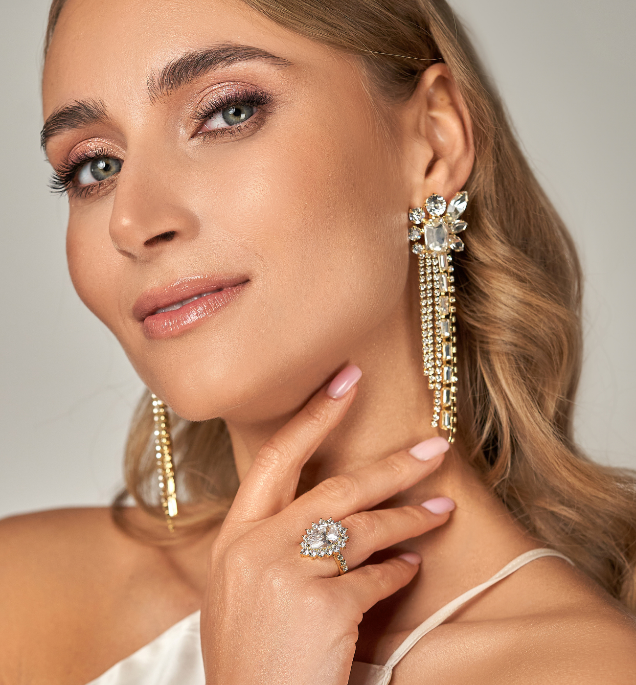 Kolczyki z transparentnymi kryształkami Fortune - By Dziubeka