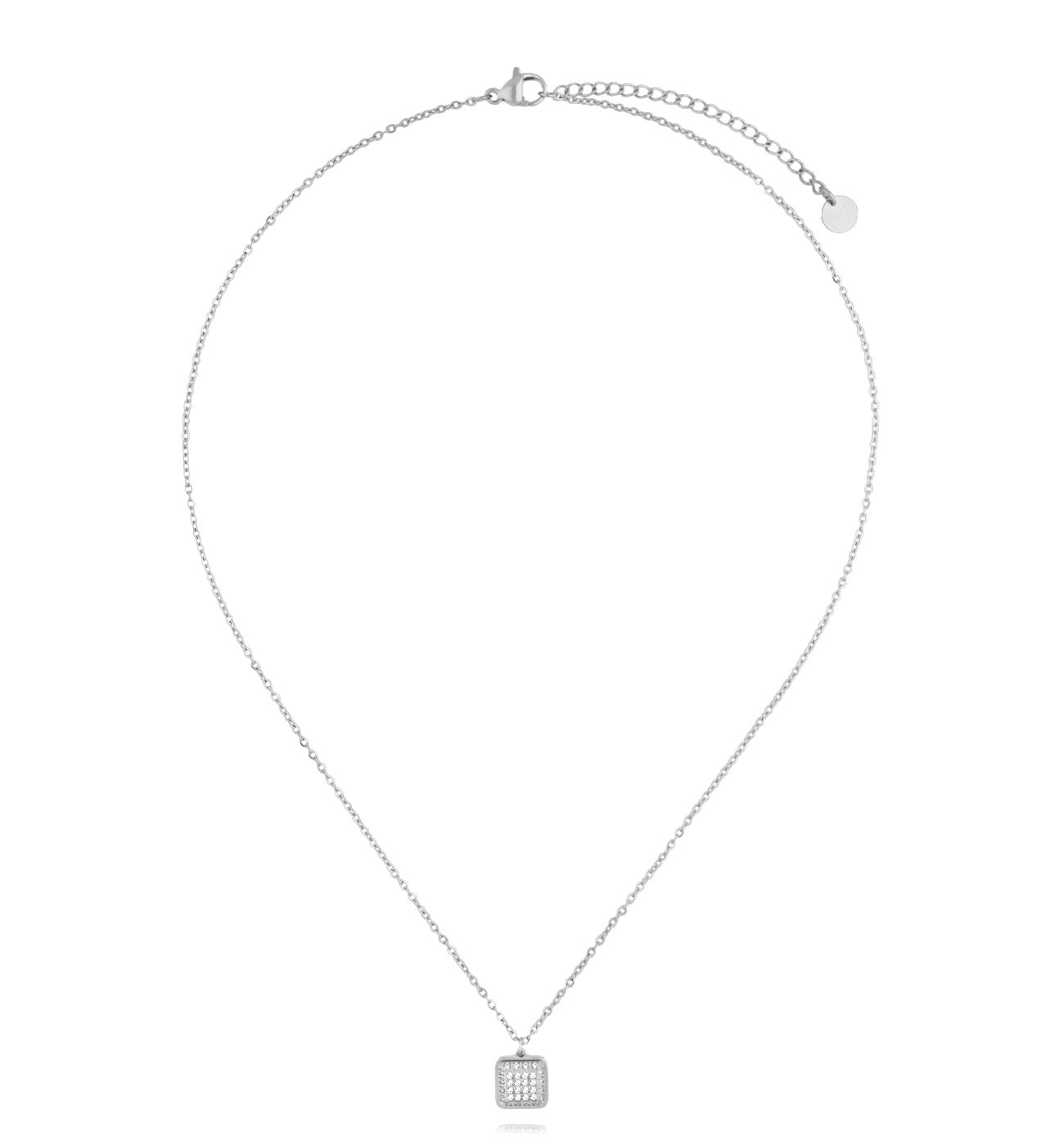 Naszyjnik z kwadratową zawieszką srebrny Luxuriant - By Dziubeka