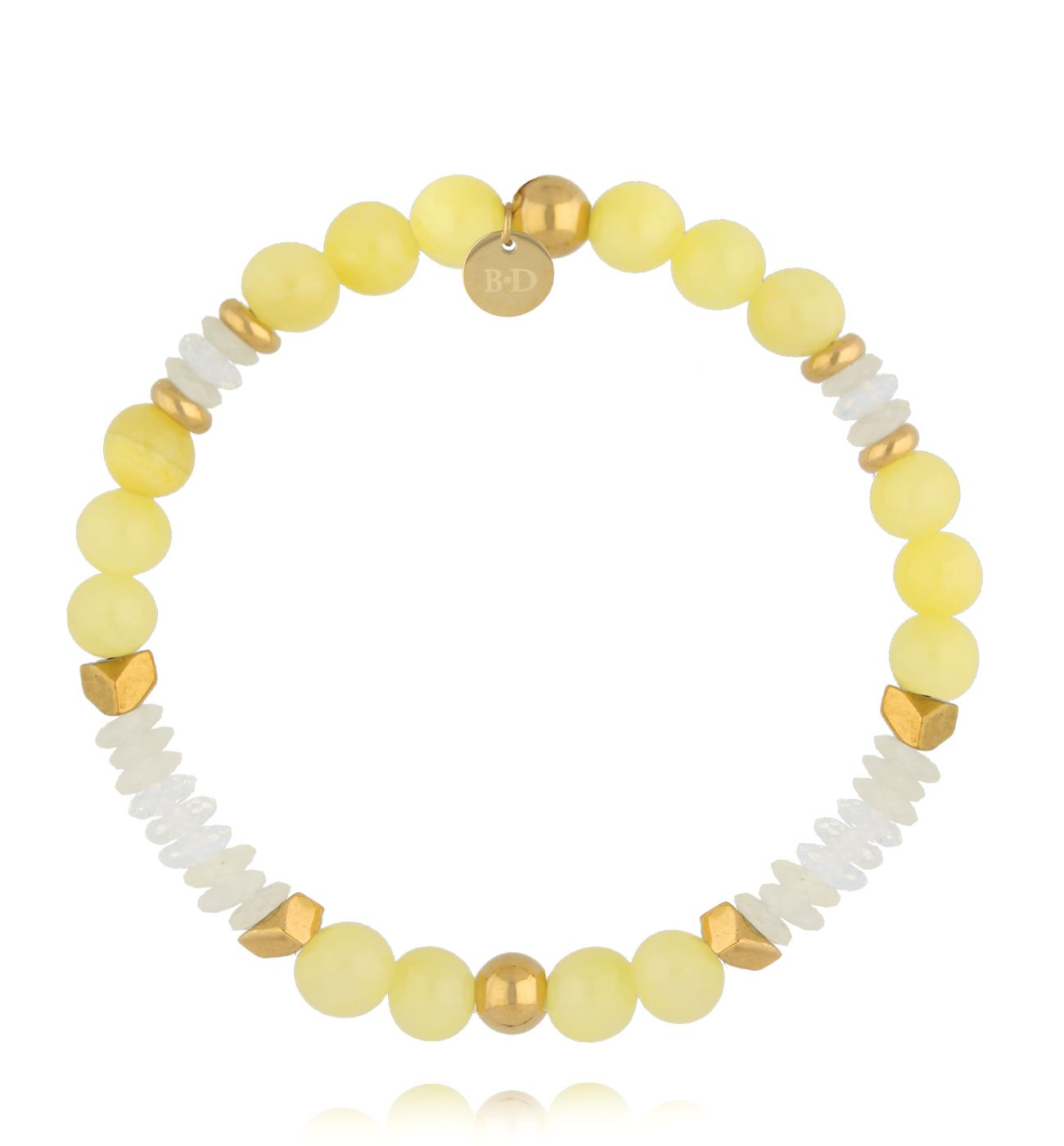 Bransoletka w odcieniach żółci i bieli - By Dziubeka