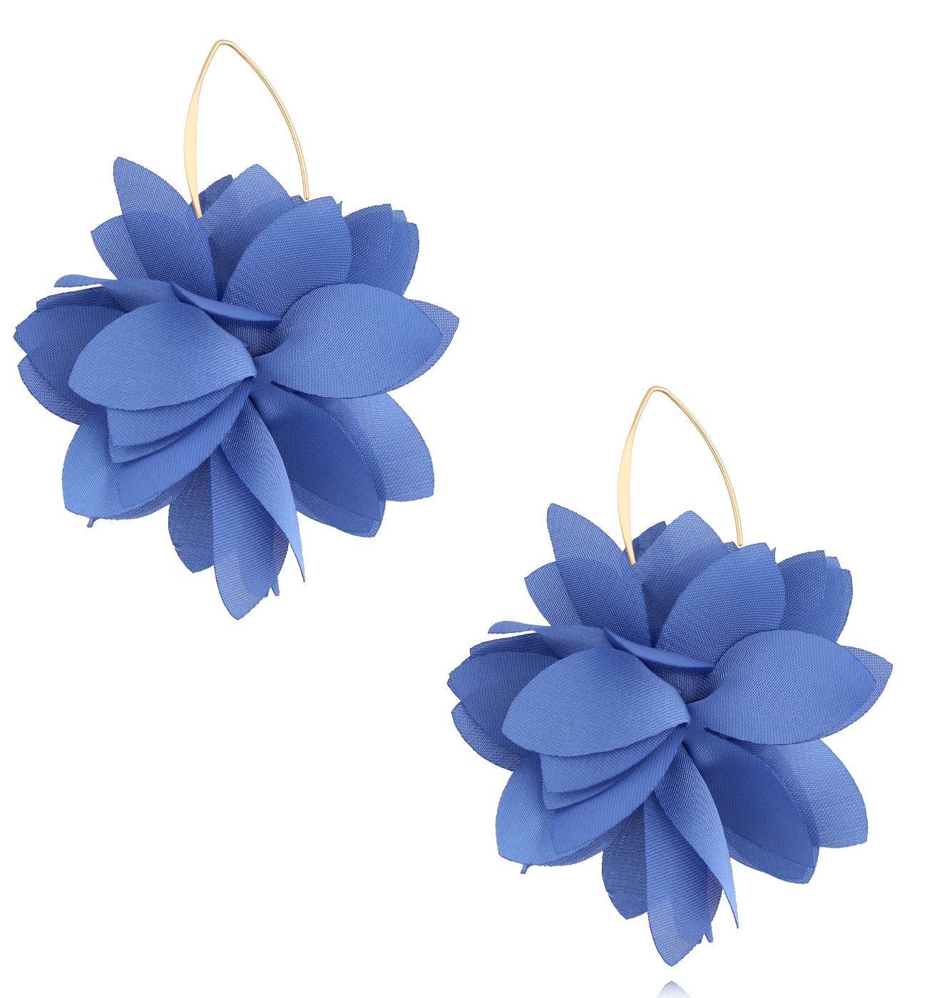 Kolczyki niebieskie materiałowe - By Dziubeka