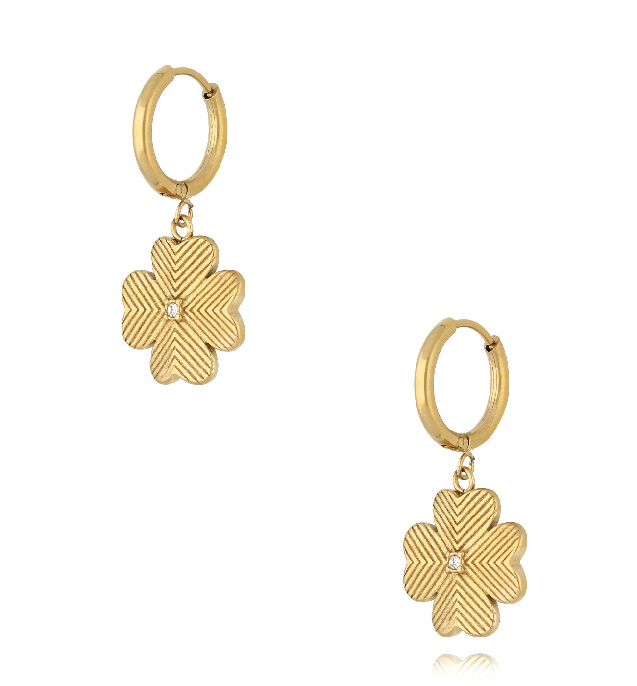 Kolczyki koniczynki złote - By Dziubeka