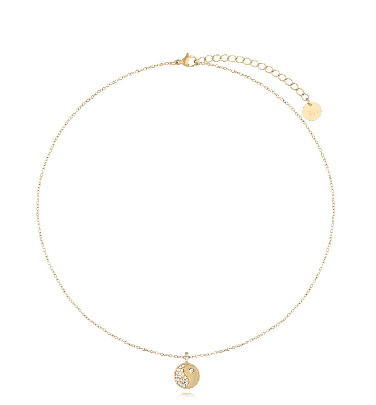 Naszyjnik złoty krótki Yin Yang - By Dziubeka