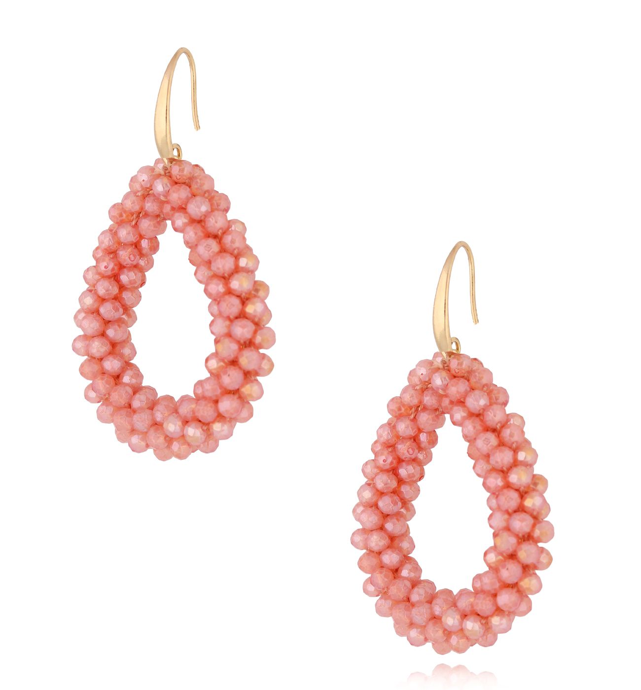 Kolczyki z kryształkami brzoskwiniowe łezki Luminous KWE0037 - By Dziubeka