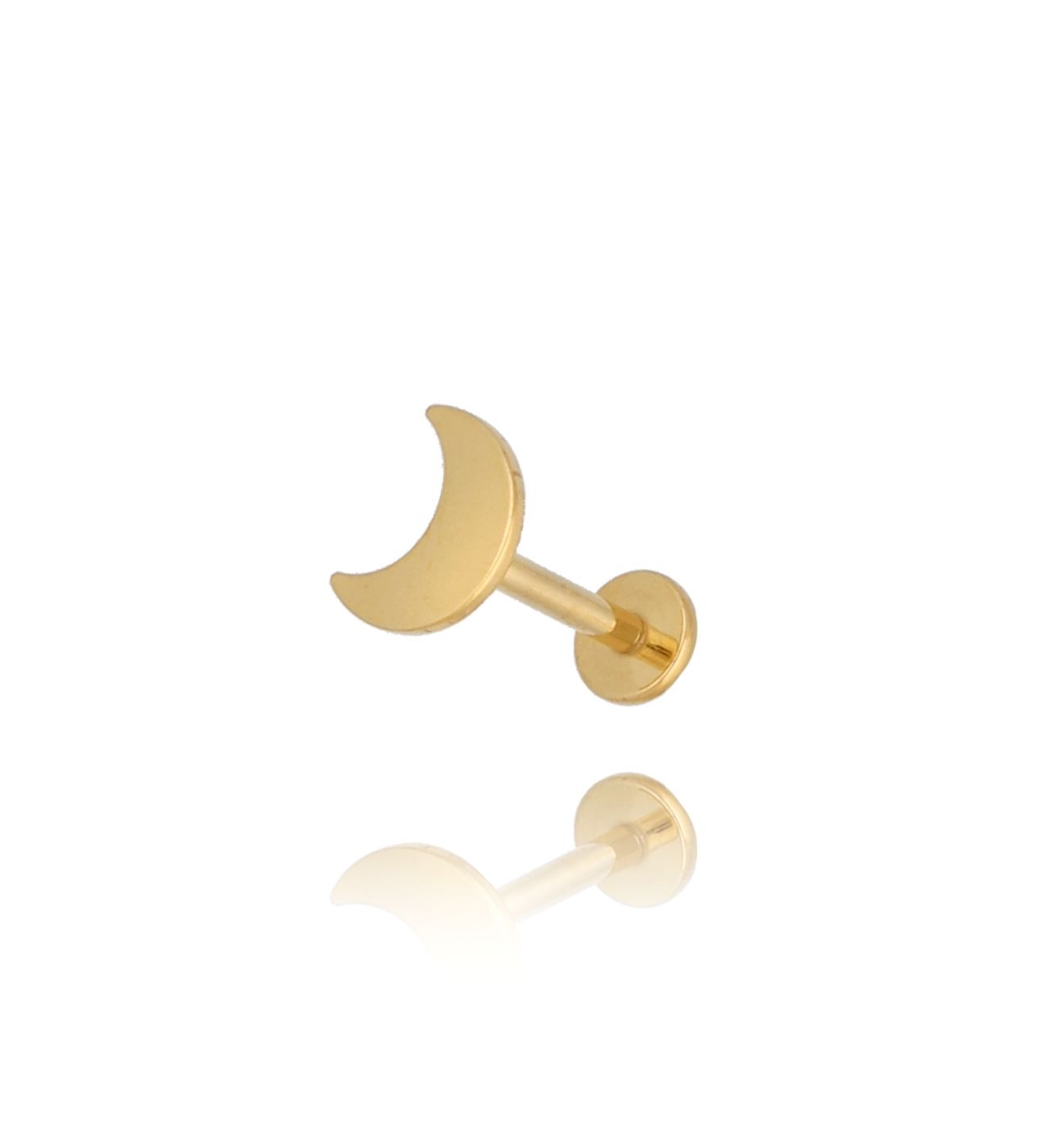 Kolczyk złoty z księżycem Piercing - By Dziubeka