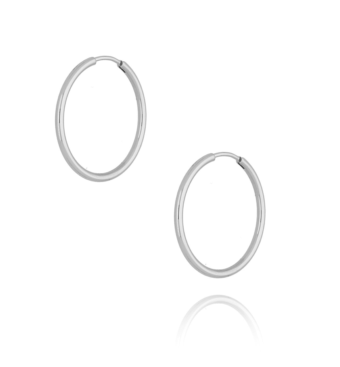 Kolczyki srebrne koła ze stali szlachetnej Basic - By Dziubeka