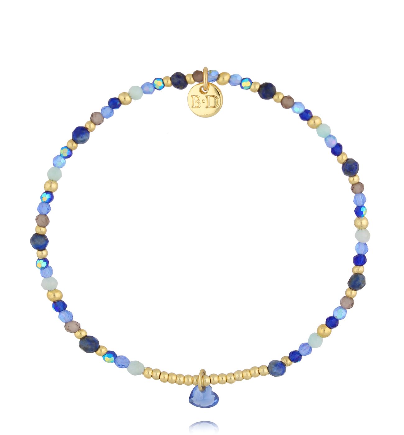 Bransoletka granatowa z sercem - By Dziubeka