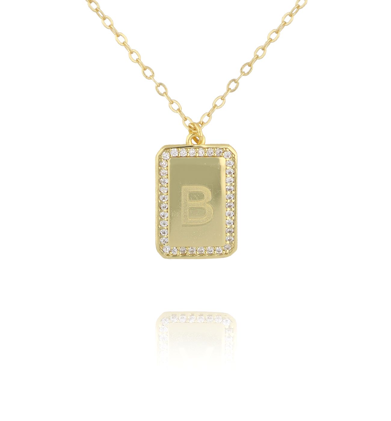Naszyjnik z literką B złoty NCA0061 - By Dziubeka