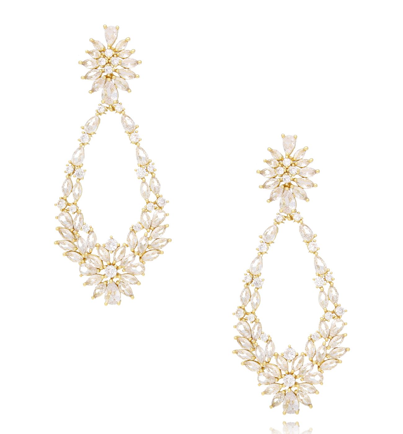 Kolczyki złote z kryształkami Andreza - By Dziubeka