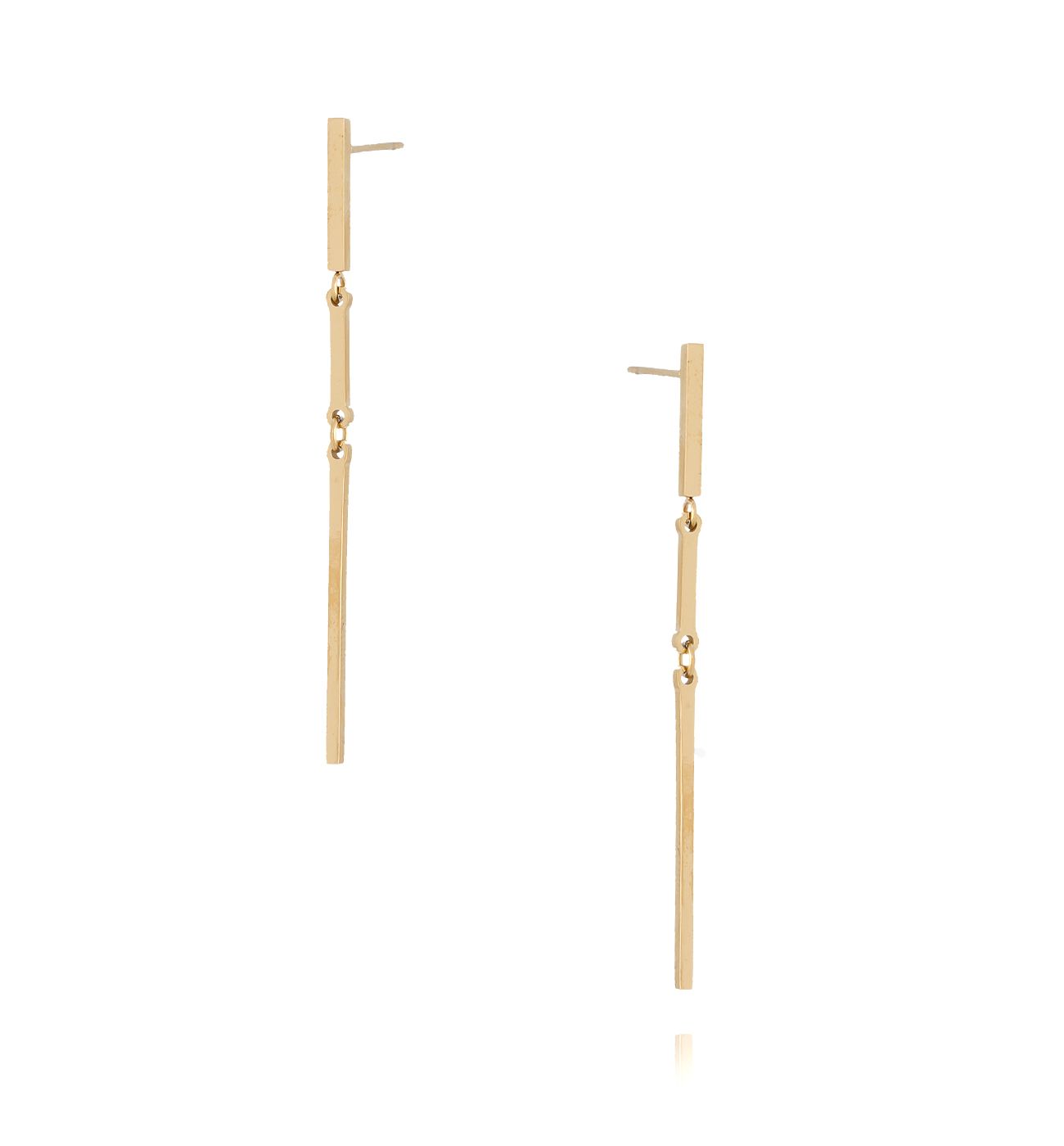 Kolczyki złote patyczki ze stali szlachetnej - By Dziubeka